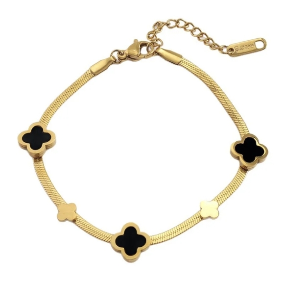 18k Gold Plated Clover Bracelet Designer Inspired - Picture 5 of 8